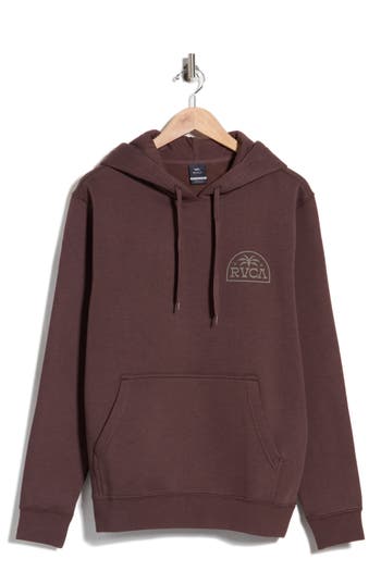 Rvca Palm Serif Fleece Graphic Hoodie In Mocha