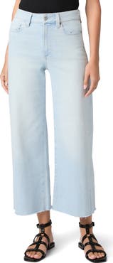 PAIGE Anessa Raw Hem Ankle Wide Leg Jeans