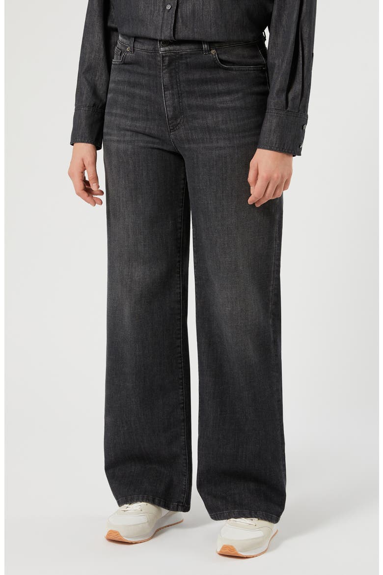 Slana Wide Leg Jeans, Main, color, BLACK