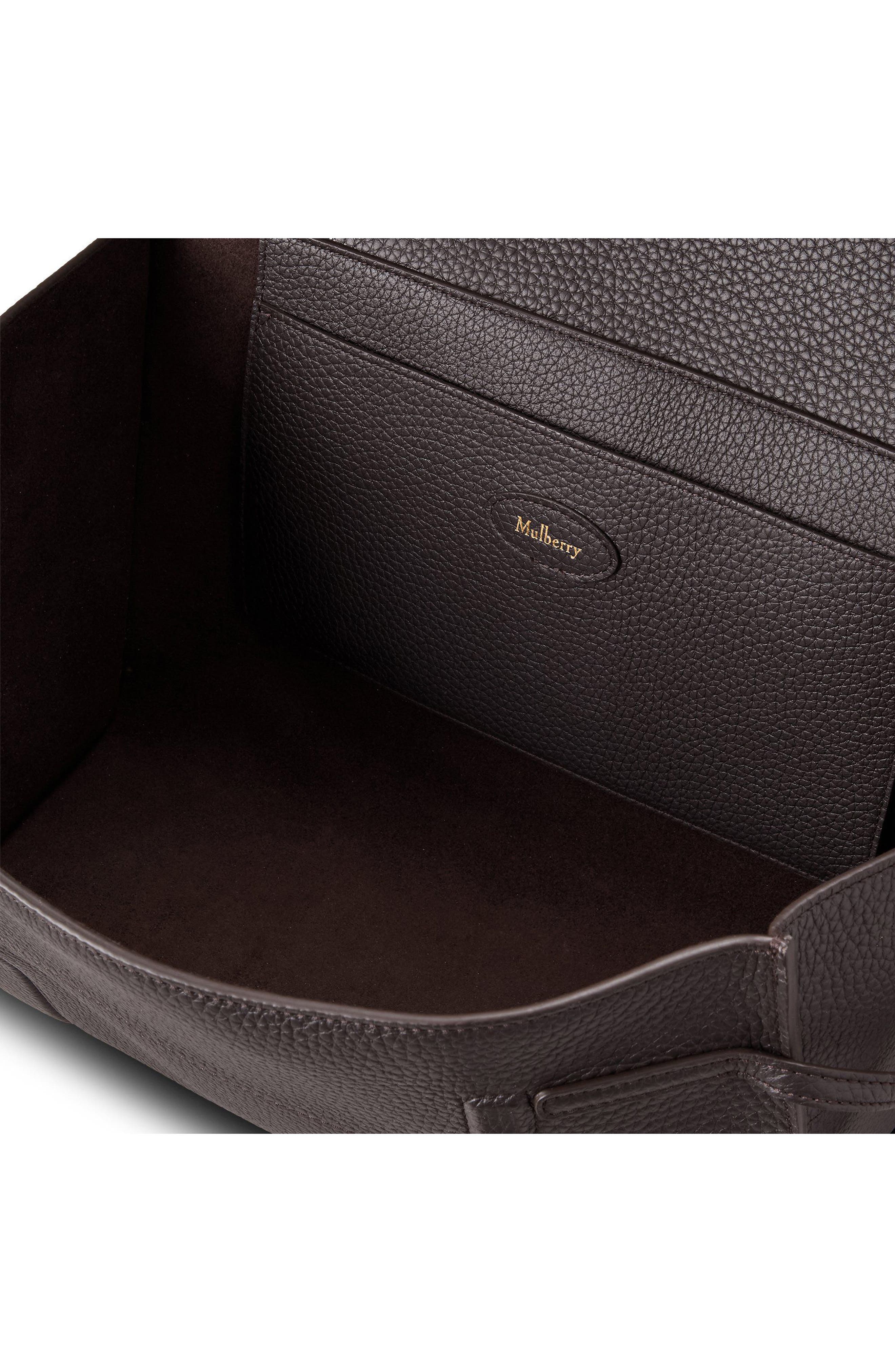 Mulberry Small Soft Bayswater Leather Satchel, Alternate, color, Ebony