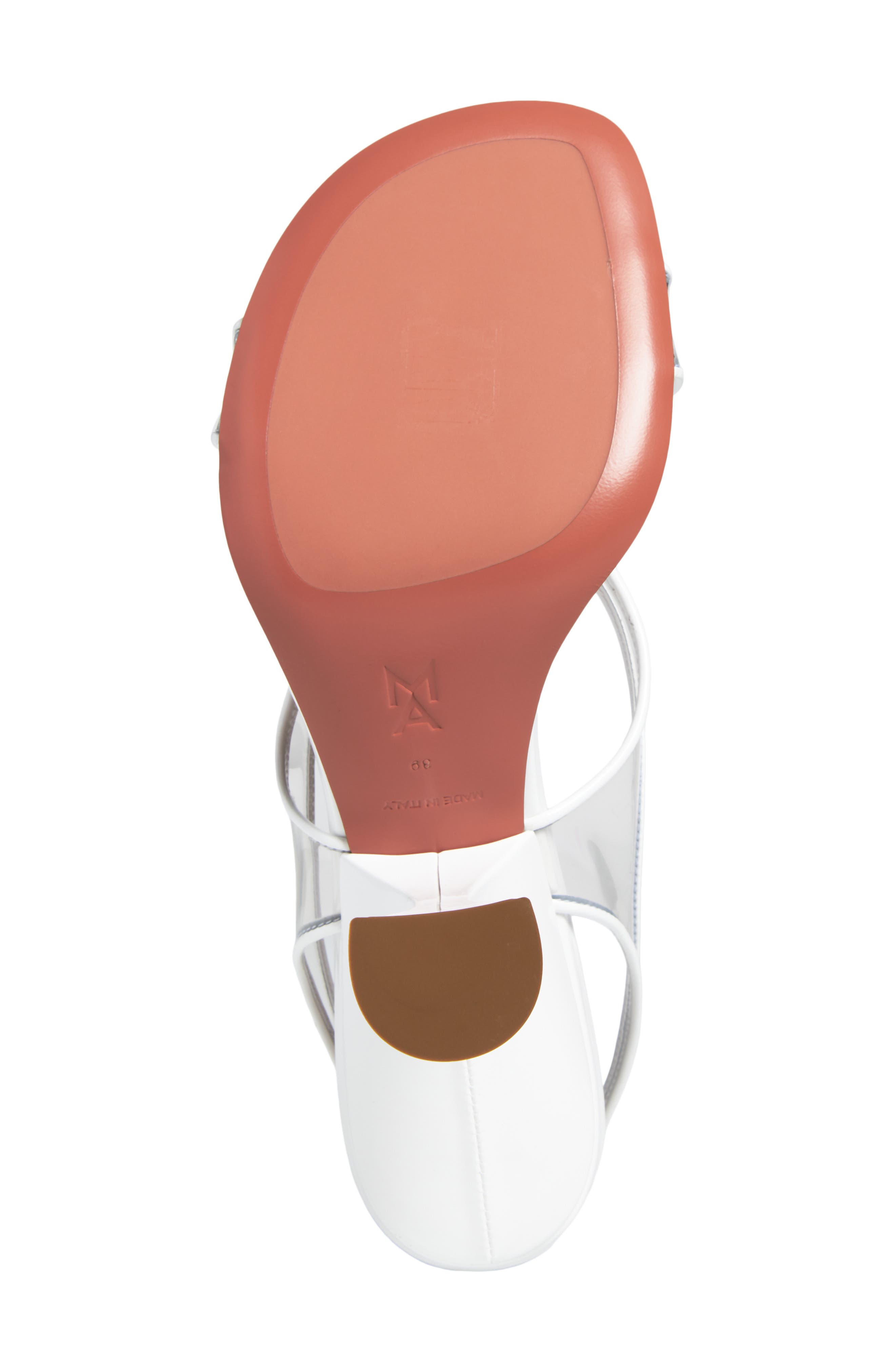 Amina Muaddi Lena Slingback Sandal, Alternate, color, Patent White/ Transparent