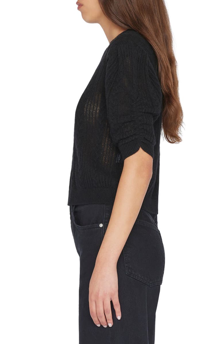 FRAME Noir Cashmere & Wool Short Sleeve Sweater, Alternate, color, 