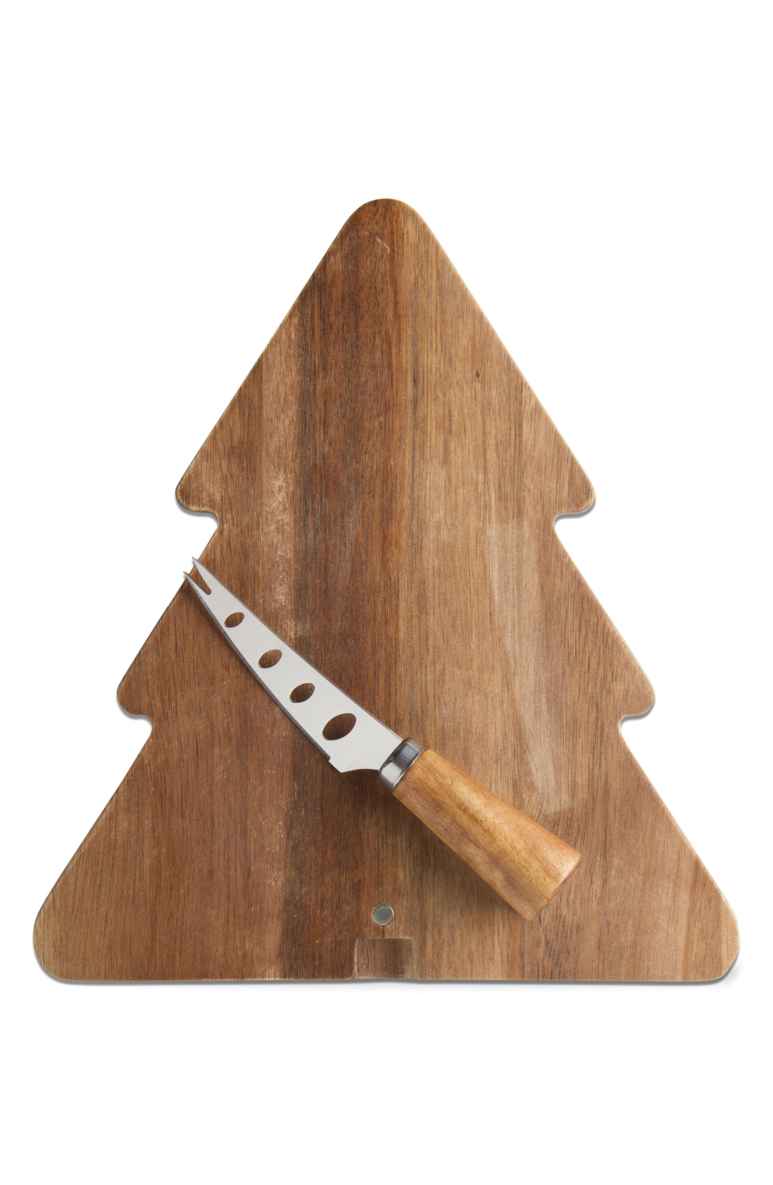 tag Tree Board & Cheese Knife Set in Multi Brown 