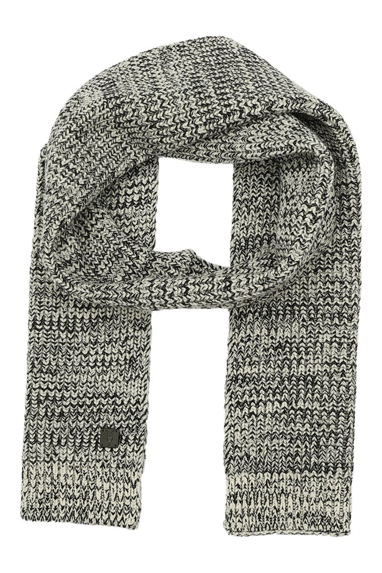 Marled Wool Scarf, Main, color, CHALK/ BLACK