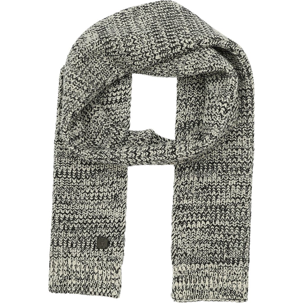 Allsaints Marled Wool Scarf In Chalk/ Black