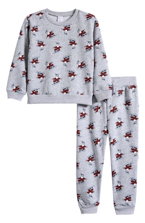 Kids' Snowboard Santa Sweatshirt & Joggers Set (Toddler & Little Kid)