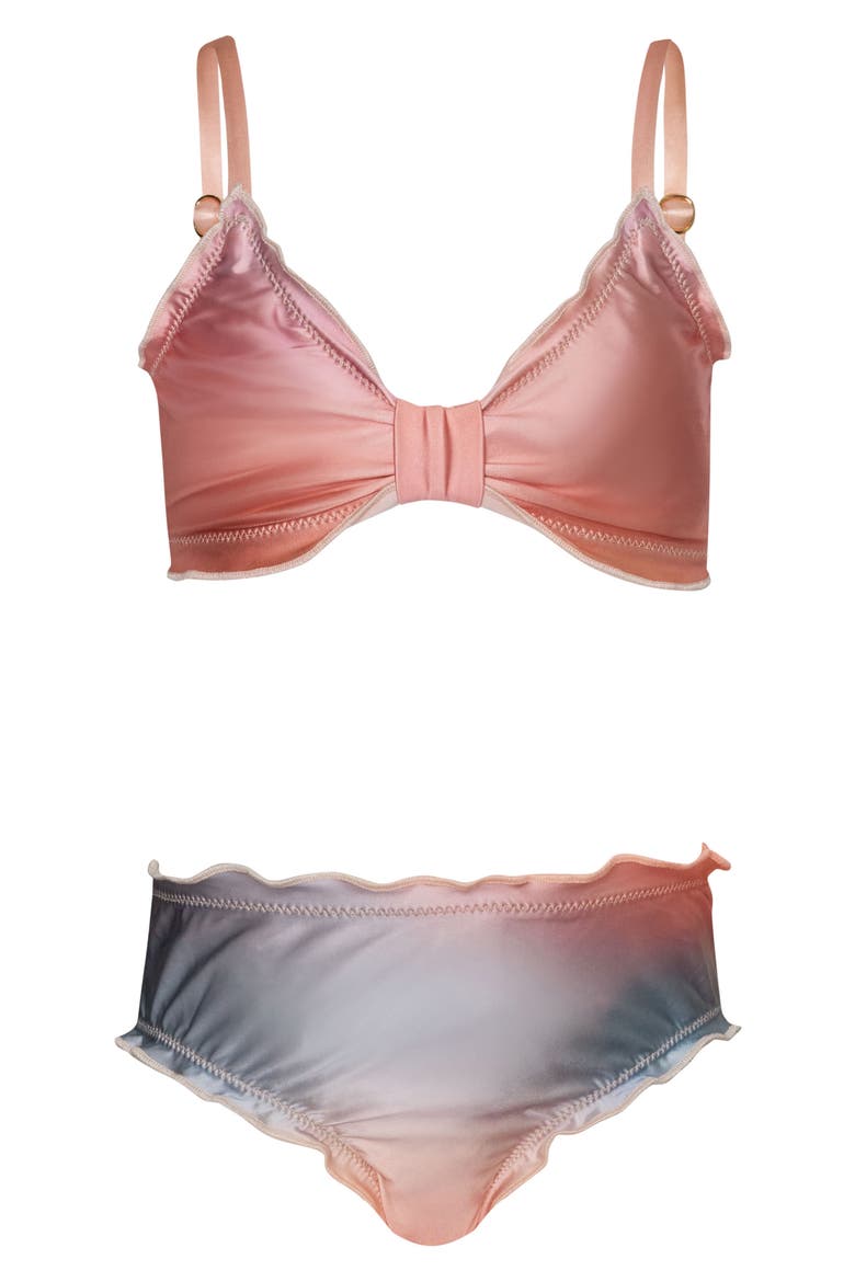 Kids' Lettuce Edge Two-Piece Swimsuit Toddler, Little Kid & Big Kid), Main, color, SUNSET SKY