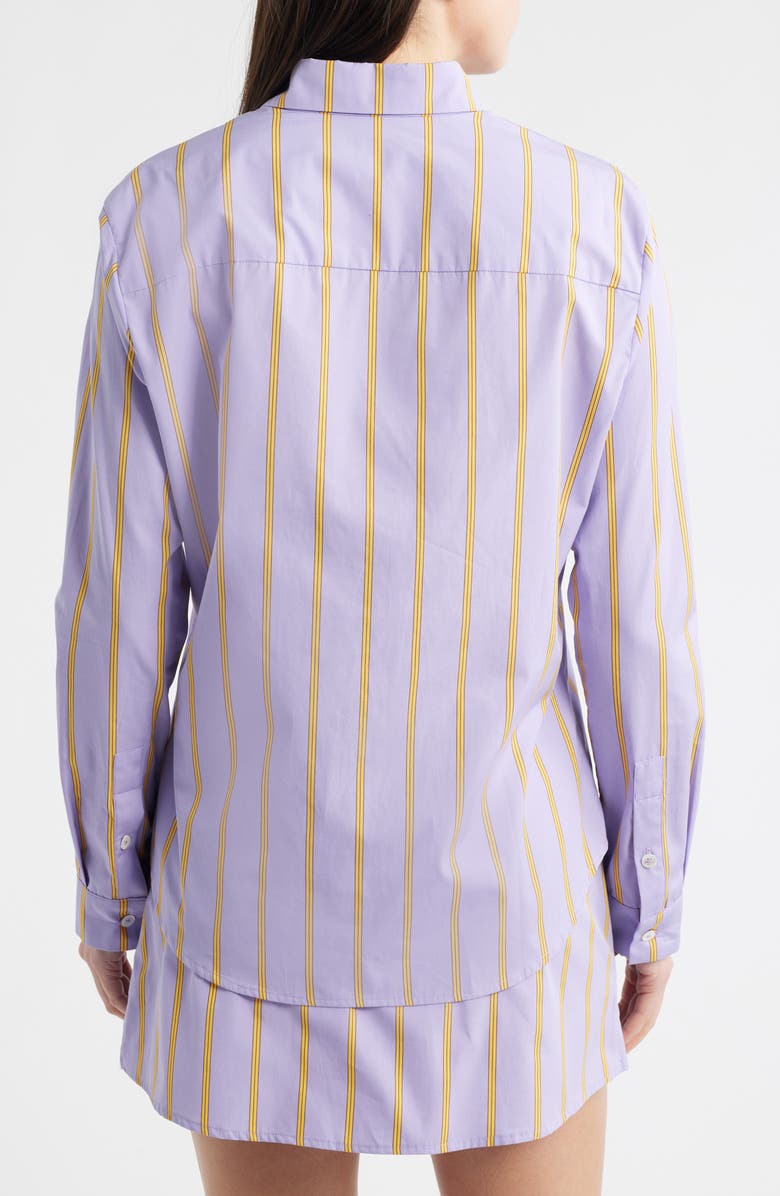 CISSA Slim Fit Stripe Cotton Button-Up Shirt, Alternate, color, Plumline Stripe