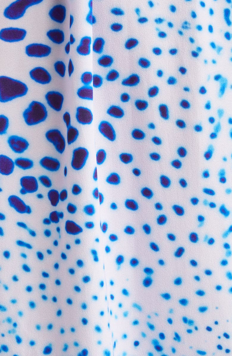 Dries Van Noten Rolana Orchid Spots Belted Crepe Trench Coat, Alternate, color,