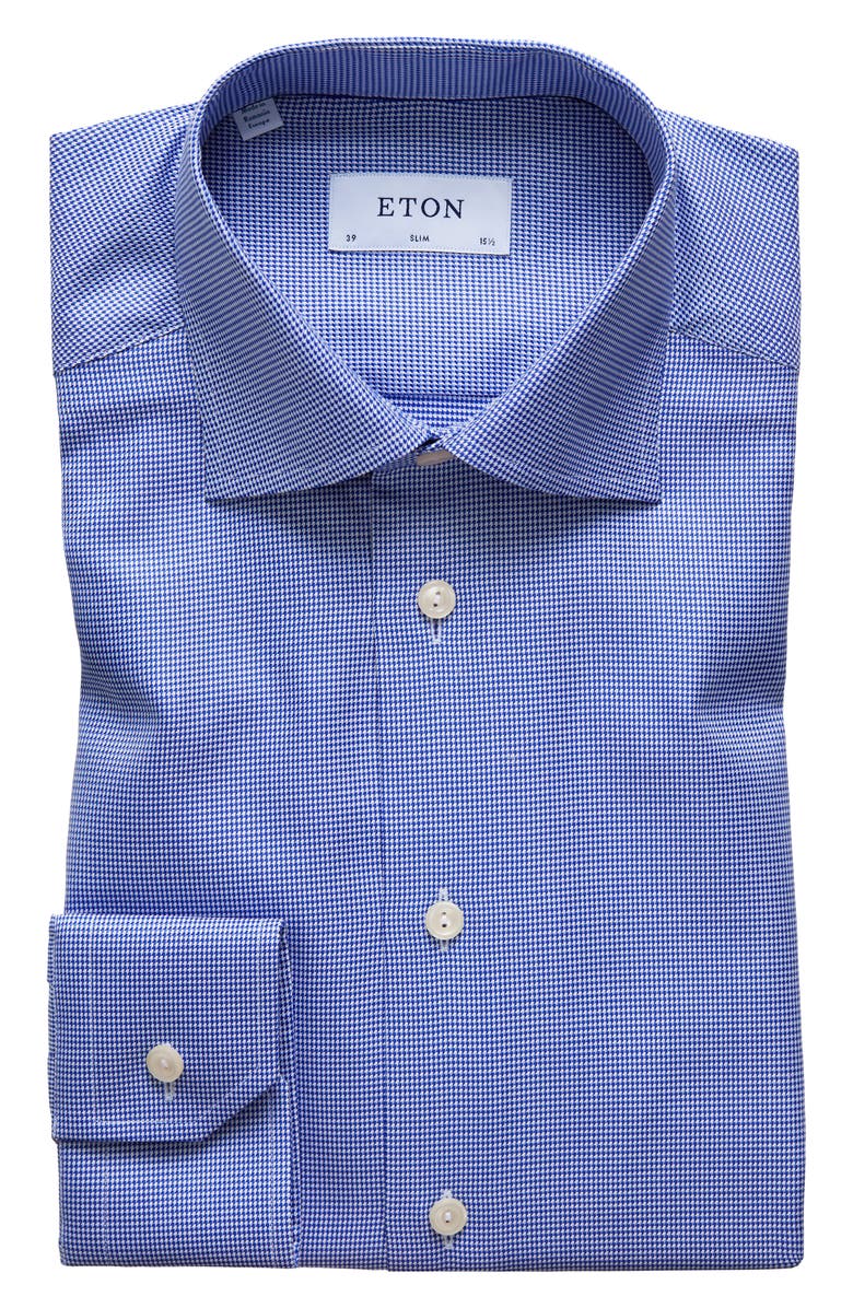 Eton Slim Fit Houndstooth Cotton Dress Shirt, Alternate, color,