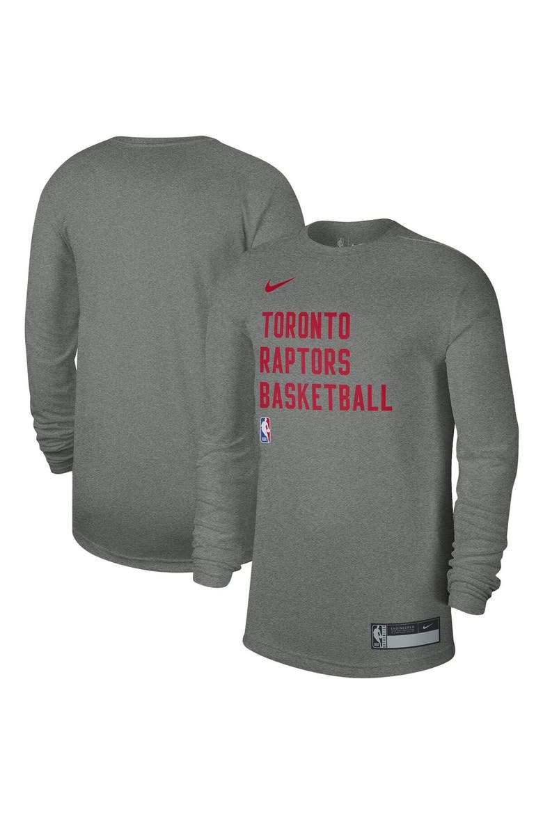 Unisex Nike Heather Gray Toronto Raptors 2023/24 Legend On-Court Practice Long Sleeve T-Shirt, Main, color, Heather Gray