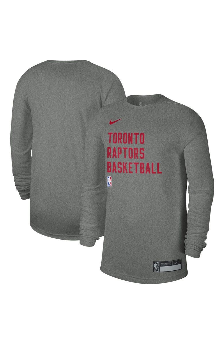 Nike Unisex Nike Heather Gray Toronto Raptors 2023/24 Legend On-Court Practice Long Sleeve T-Shirt, Main, color, Heather Gray