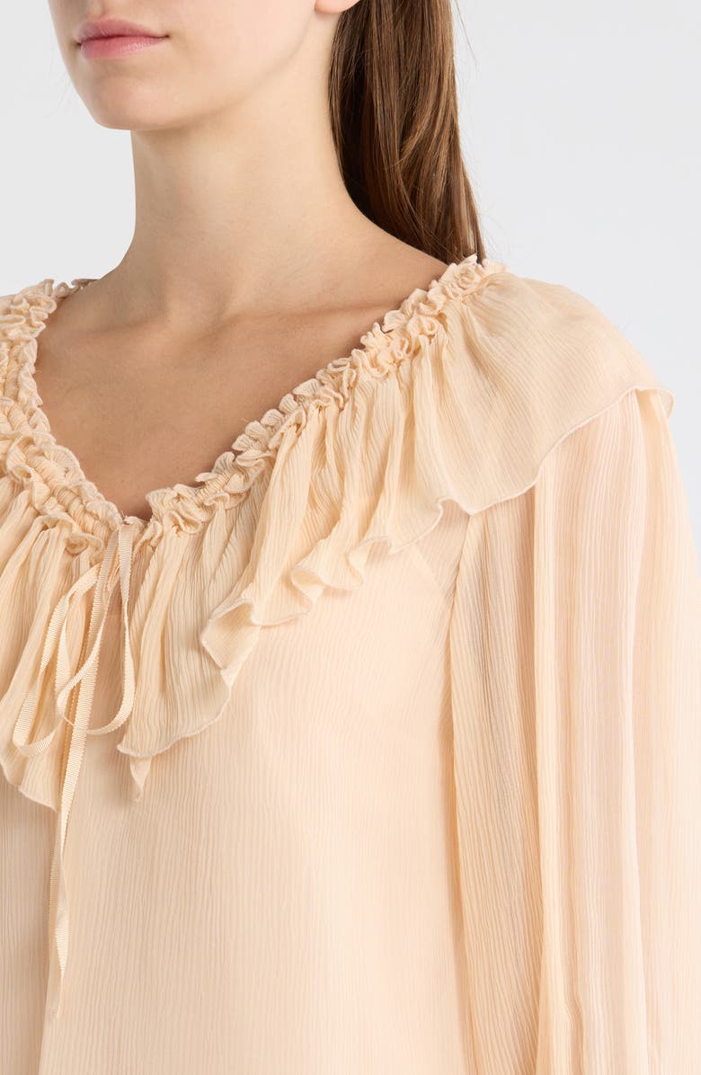 PAIGE Michelina Ruffle Neck Top, Alternate, color, Light Peach