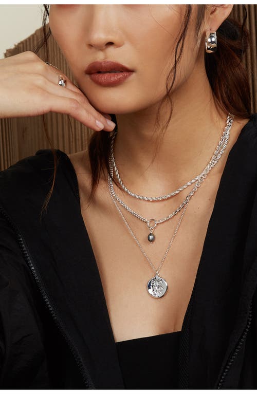 Lady Grey Rope Chain Necklace In Silver