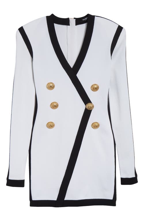 Balmain Contrast Trim Long Sleeve Body-con Dress