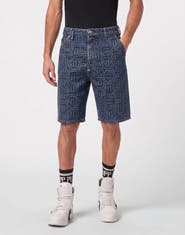 PHILIPP PLEIN Denim Formentera Shorts Monogram Basic Men