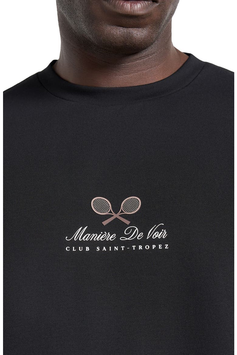 Aaron Club Saint-Tropez Cotton T-Shirt, Alternate, color, Black