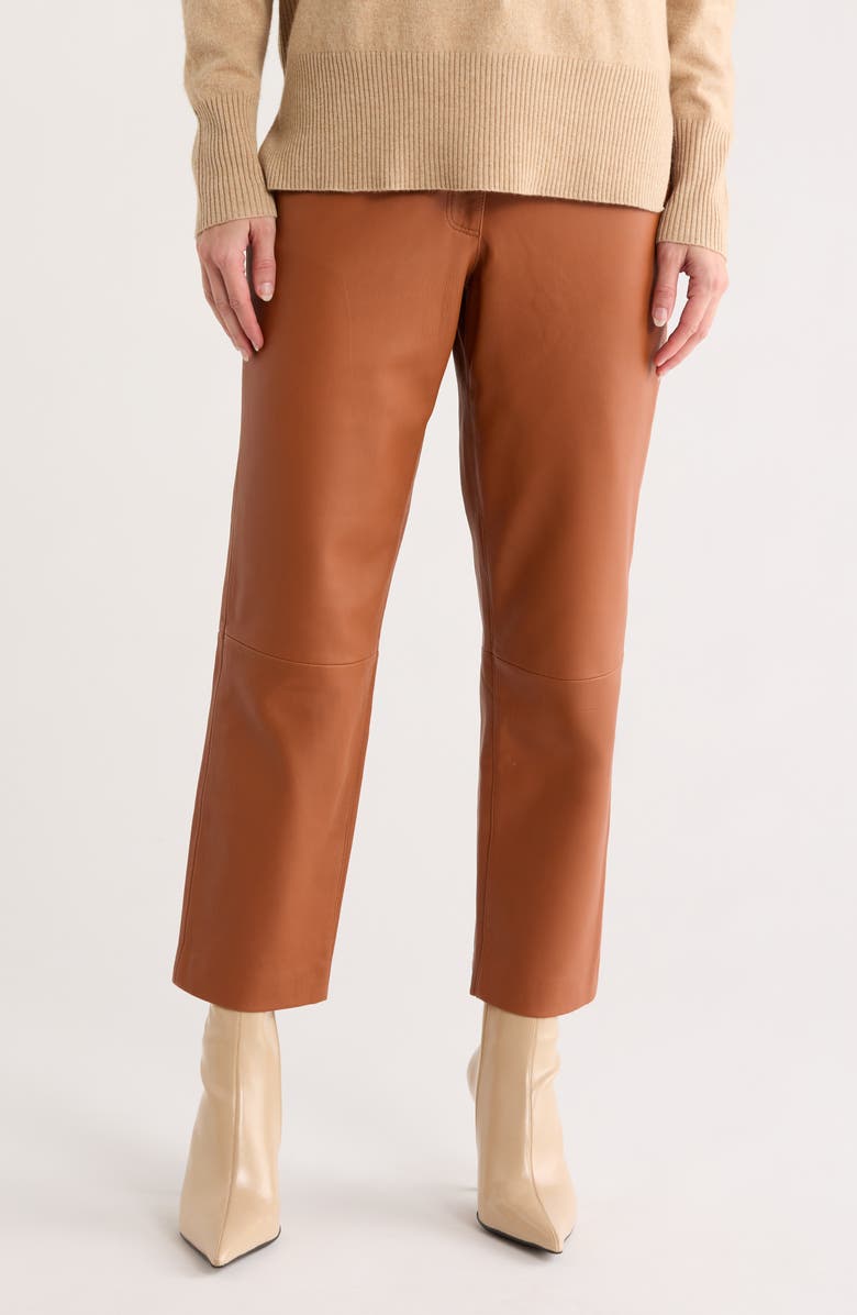 Reiss Totto Leather Pants, Main, color, 