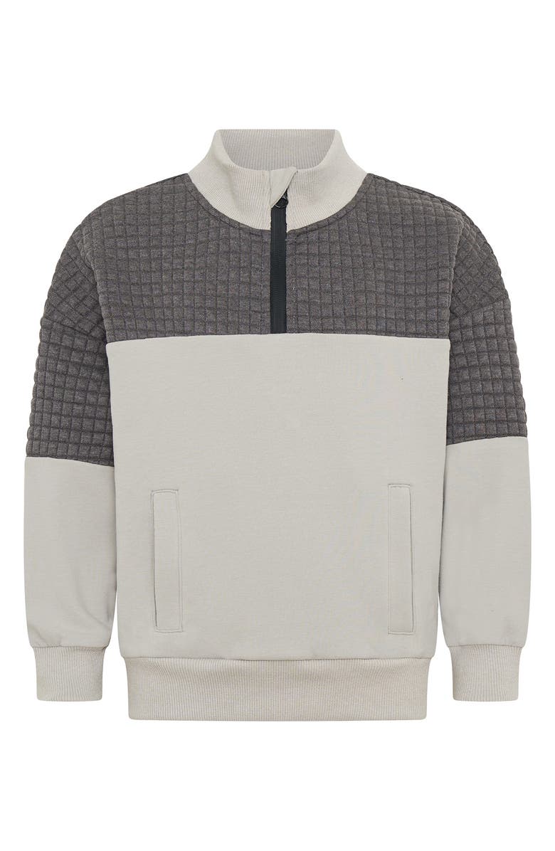 TINY TRIBE Kids' Quarter Zip Sweatshirt, Main, color, Grey