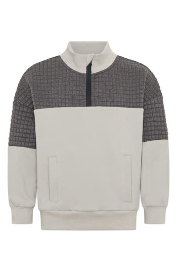Tiny Tribe Kids' Quarter Zip Sweatshirt In Gray
