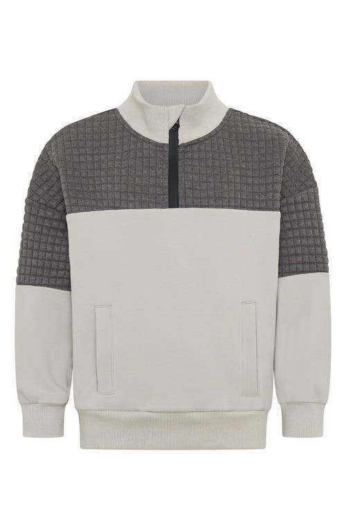 Tiny Tribe Kids' Quarter Zip Sweatshirt In Gray