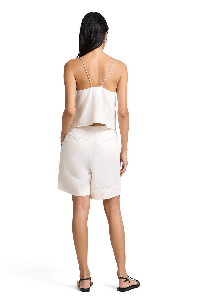 Onia Air Linen Pleated Bermuda Short, Alternate, color, Natural