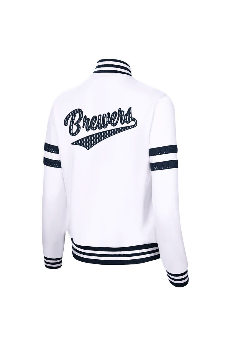 Women's G-III 4Her by Carl Banks White Milwaukee Brewers Pre-Game Full-Zip Track Jacket, Alternate, color, White