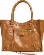 Balenciaga Mini Le City Crinkle Leather Top Handle Bag