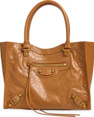 Balenciaga Mini Le City Crinkle Leather Top Handle Bag