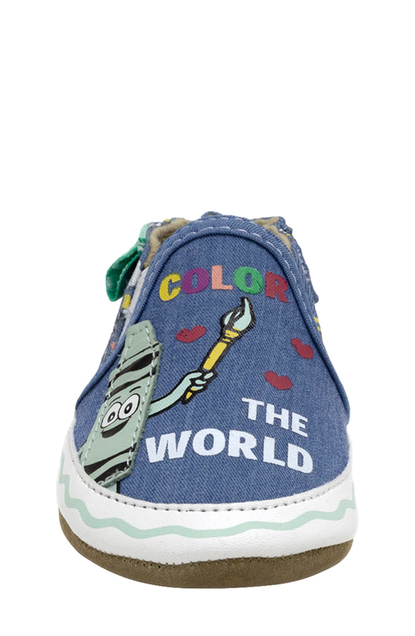Robeez<sup
®</sup
 x Crayola Color the World Shoe, Alternate, color, Med. Blue 0
