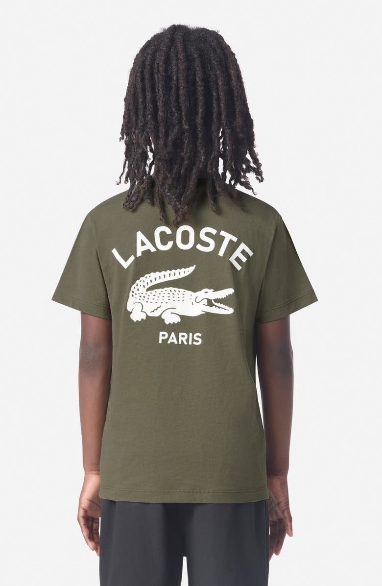 Lacoste Kids' Logo Organic Cotton Graphic T-Shirt, Alternate, color, Lacoste Olive
