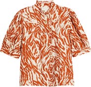 LOVE THE LABEL Carolina Print Button-Up Shirt