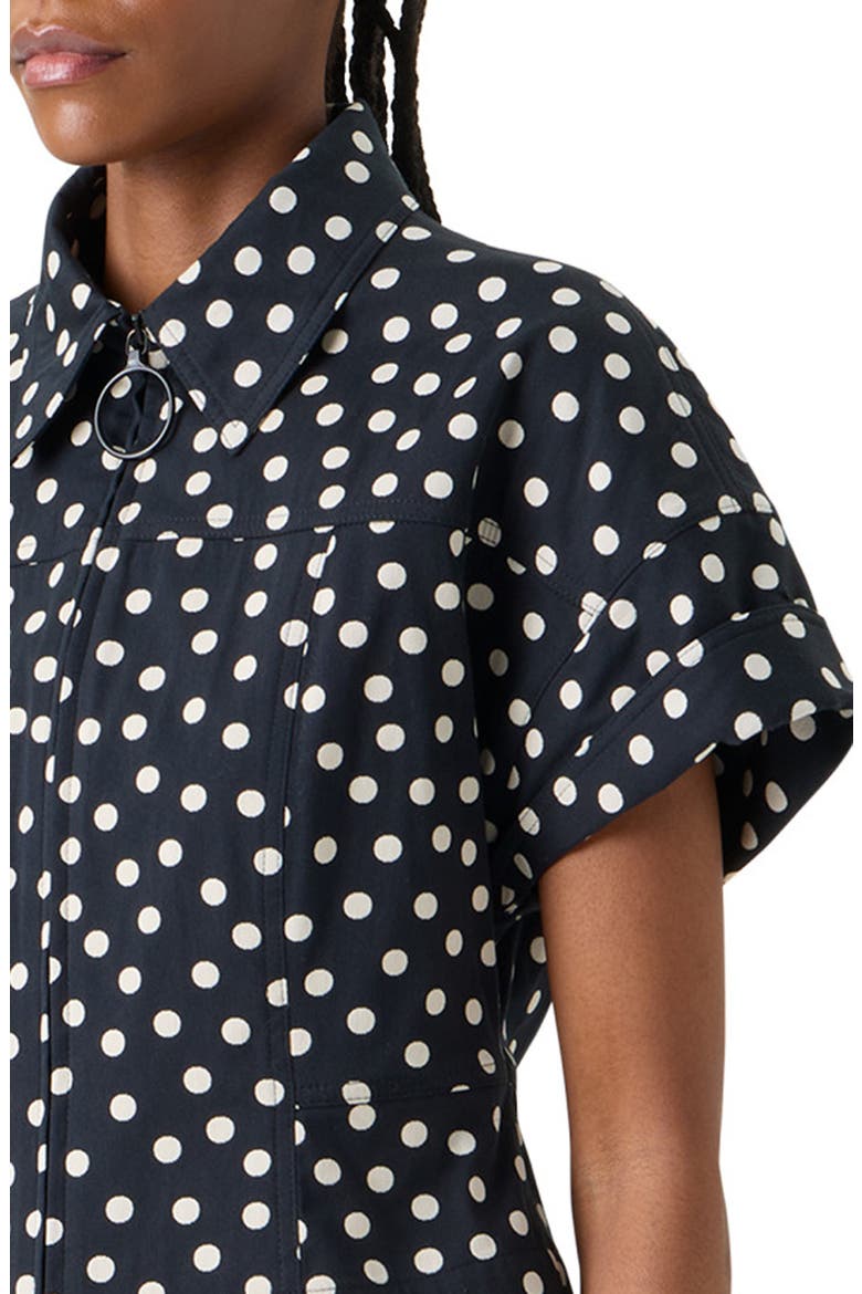 Polka Dot Jacquard Fitted Jacket, Alternate, color, BLACK-CREAM
