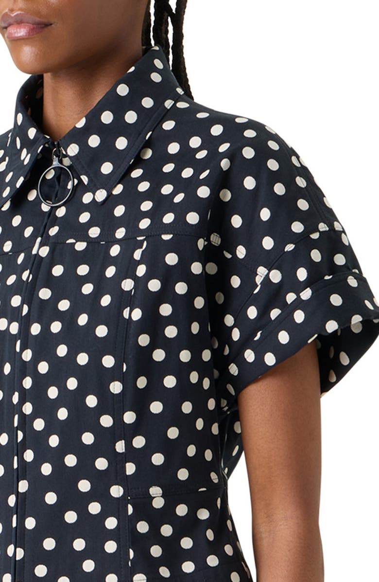 Akris punto Polka Dot Jacquard Fitted Jacket, Alternate, color, Black-Cream