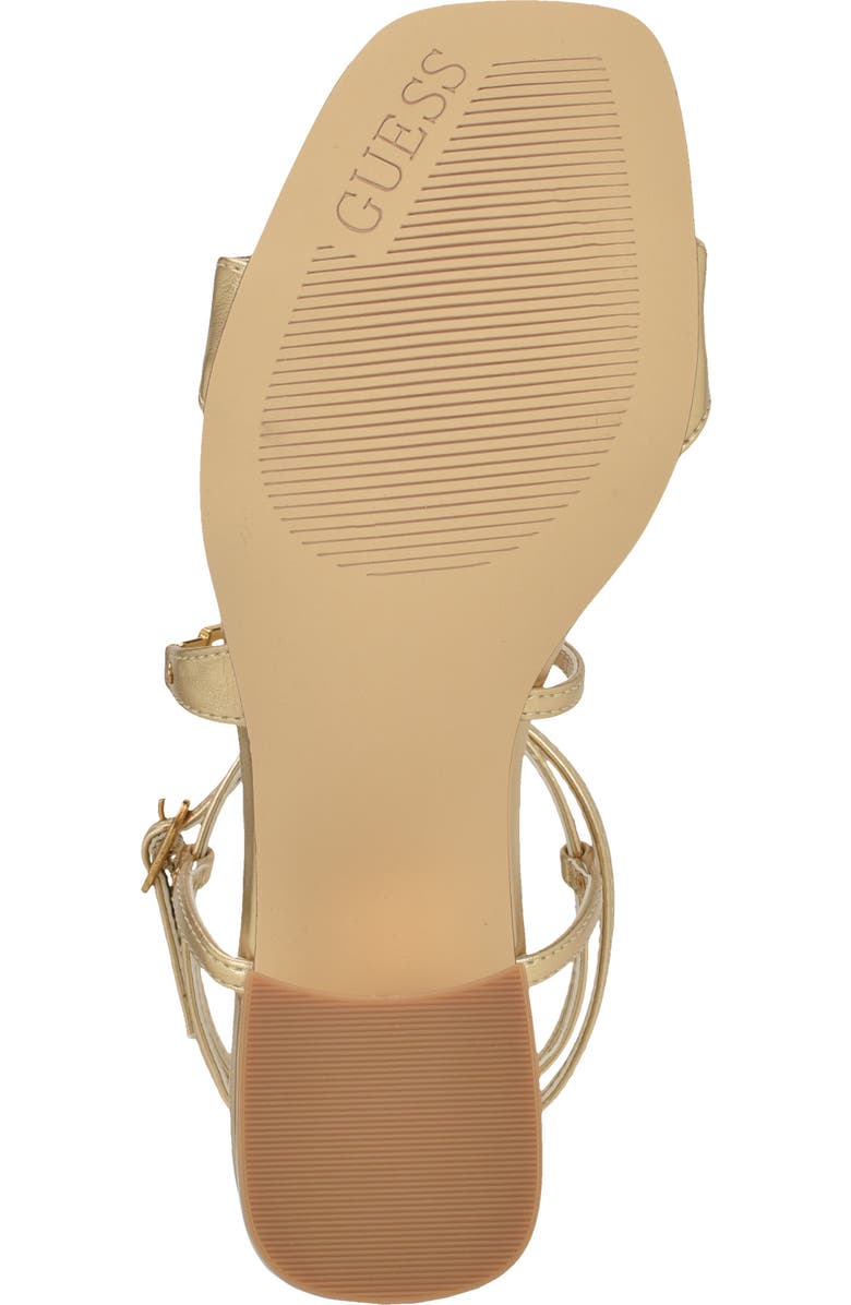 GUESS Galeon Ankle Strap Sandal, Alternate, color, Gold