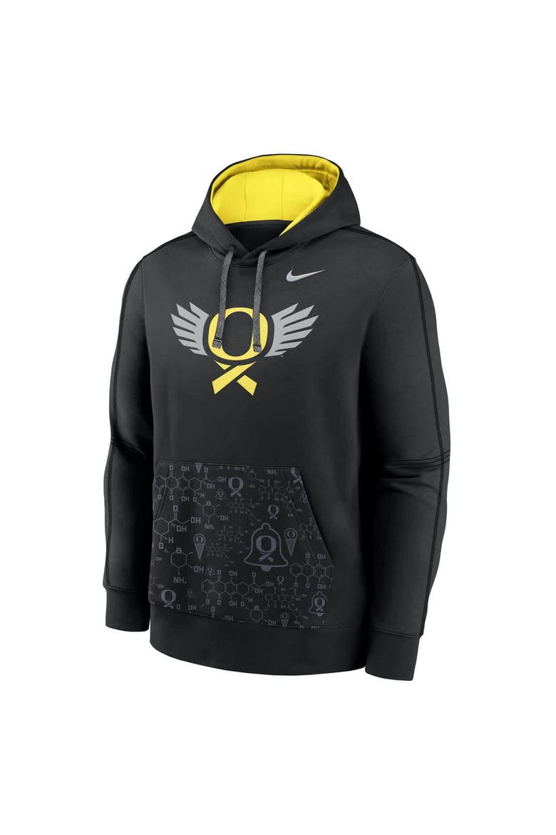 Men's Nike  Black Oregon Ducks Club Pullover Hoodie, Alternate, color, Black