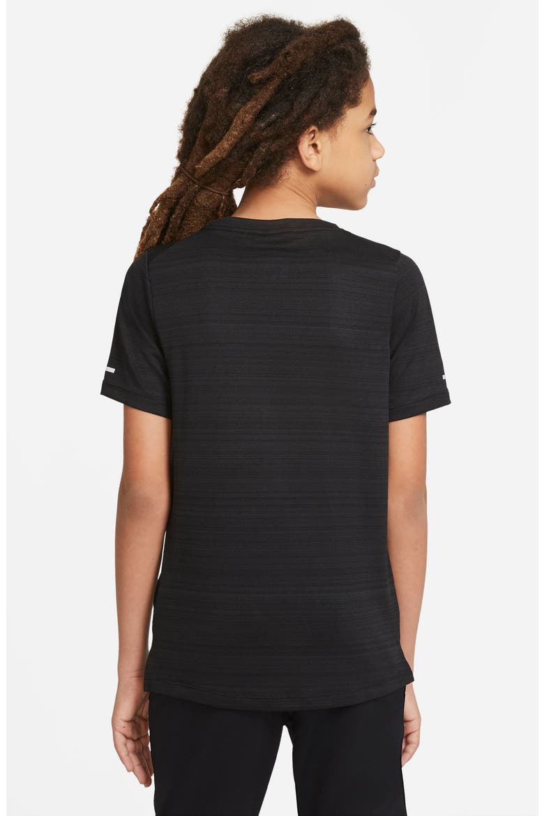 Kids' Dri-FIT Miler Training T-Shirt, Alternate, color, BLACK