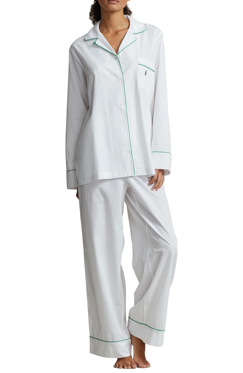 Polo Ralph Lauren Cotton Seersucker Pajamas, Main, color, 
