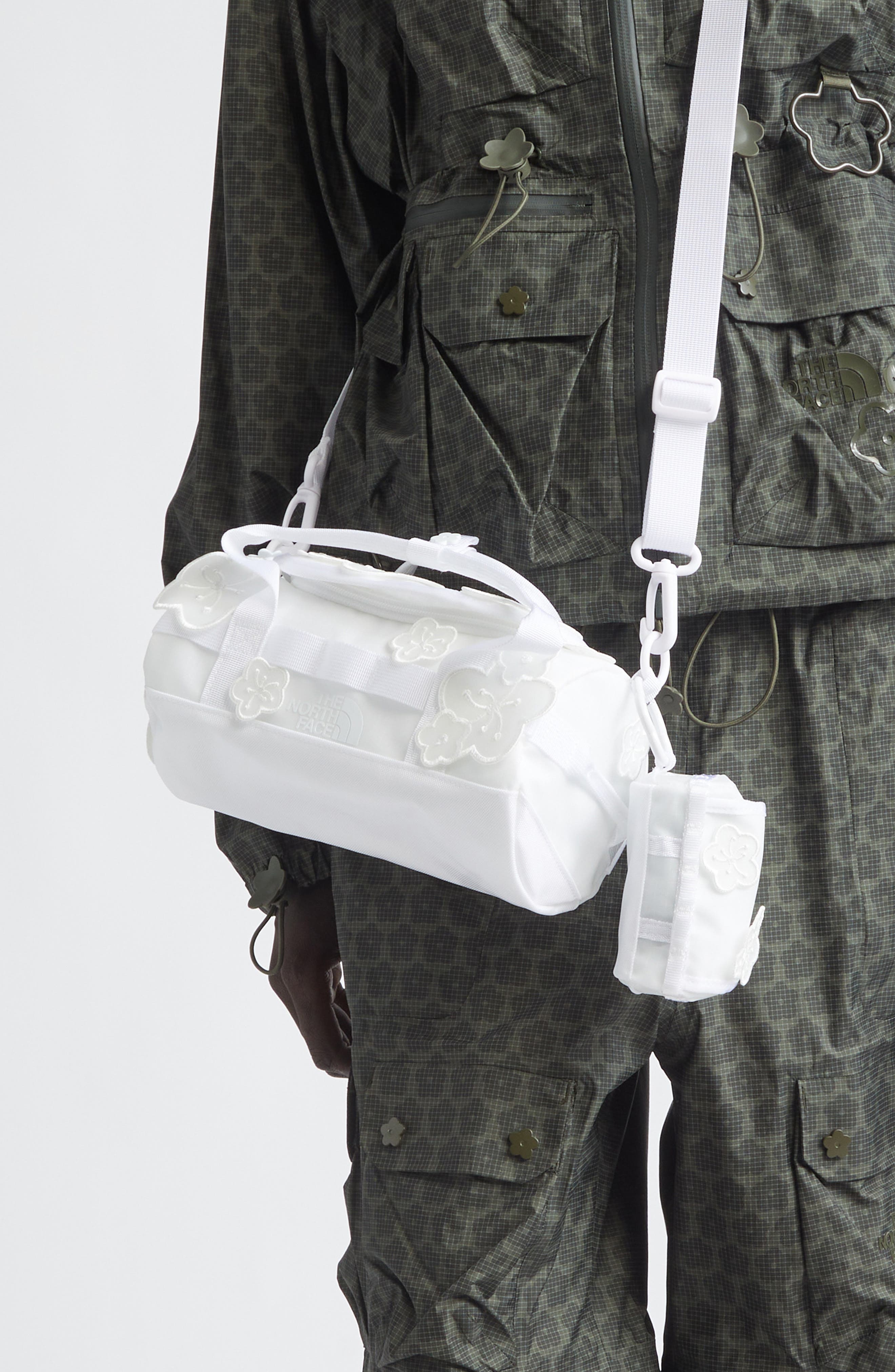 Cecilie Bahnsen x The North Face Nylon Duffle Bag, Alternate, color, White