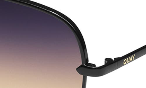 Quay High Key 62mm Oversize Aviator Sunglasses In Black/dusk Poppy