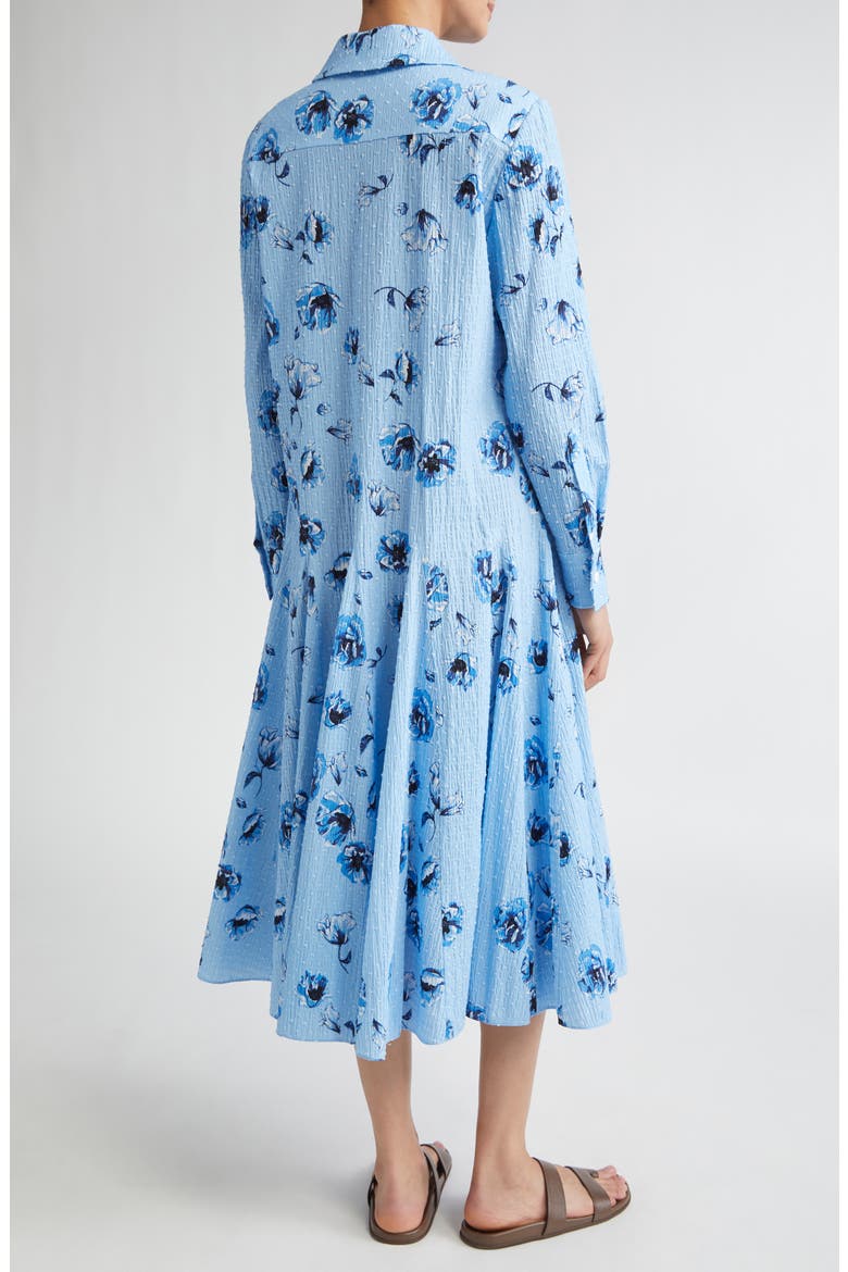 Marione Floral Swiss Dot Long Sleeve Seersucker Shirtdress, Alternate, color, BLUE POPPIES ON BABY BLUE