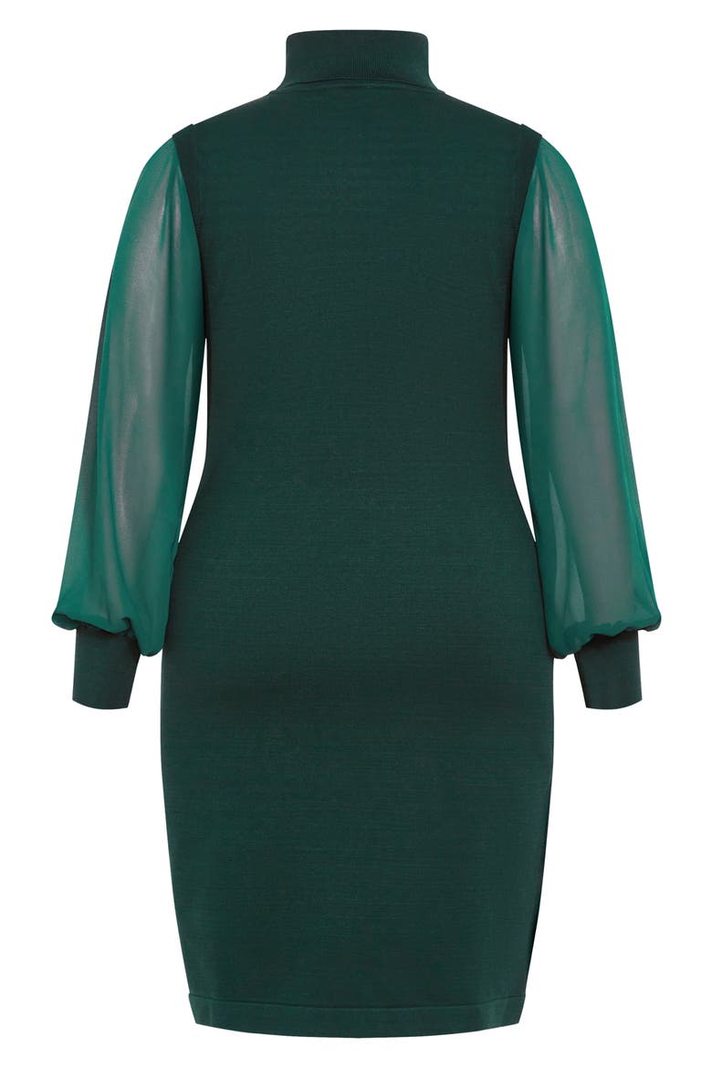 Jaylani Mock Neck Long Sleeve Dress, Alternate, color, TEAL