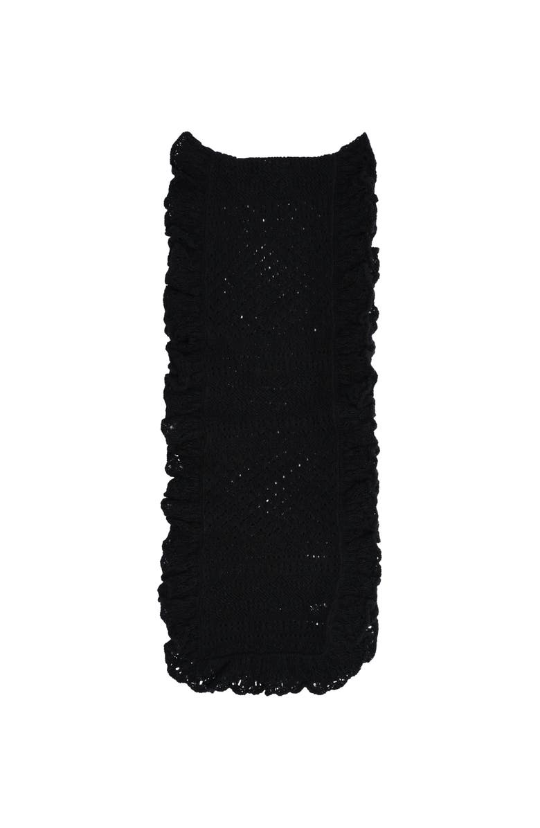 ZZDNU Lauren Ralplh Lauren Pointelle Ruffle Scarf, Alternate, color, Black