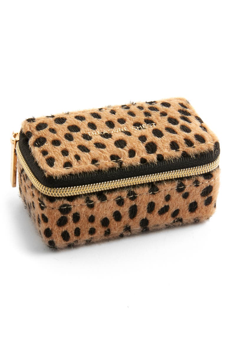 Estella Bartlett Cheetah Print Tiny Jewelry Box, Main, color, 
