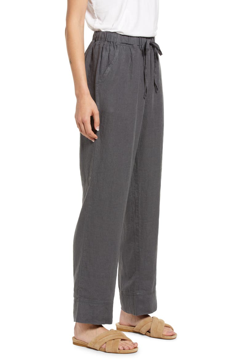 Linen Lounge Pants, Alternate, color, COAL