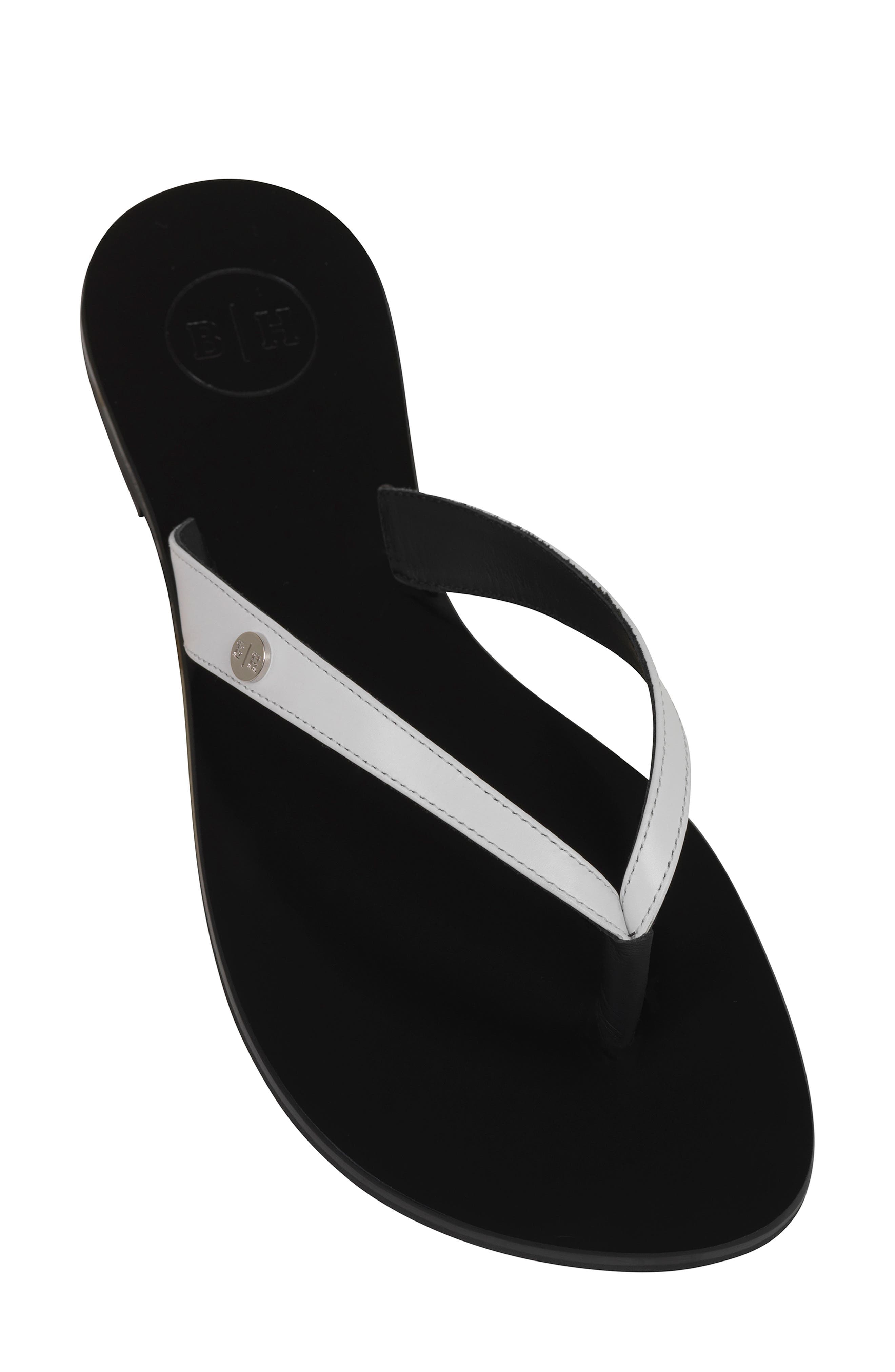 Italian Leather Handmade Flip Flop, Alternate, color, BLANC DE BLANC