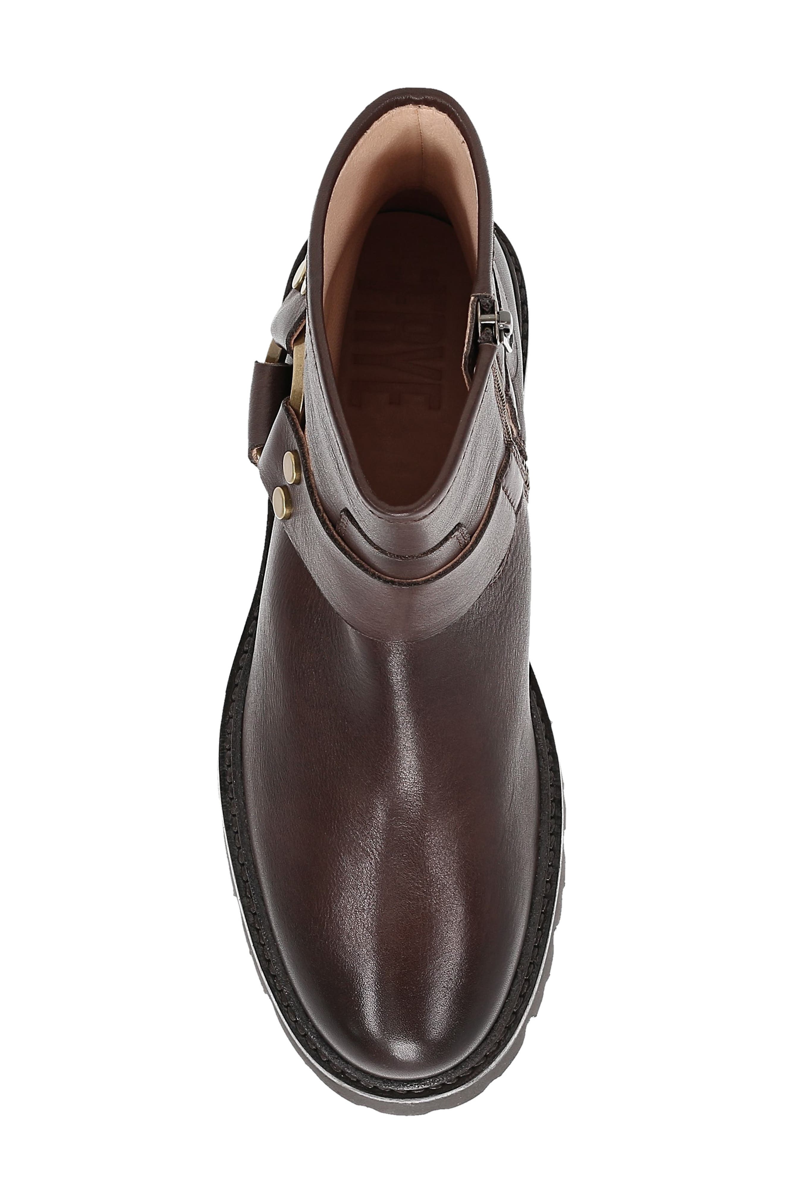 Frye Olivia Harness Bootie, Alternate, color, Chocolate