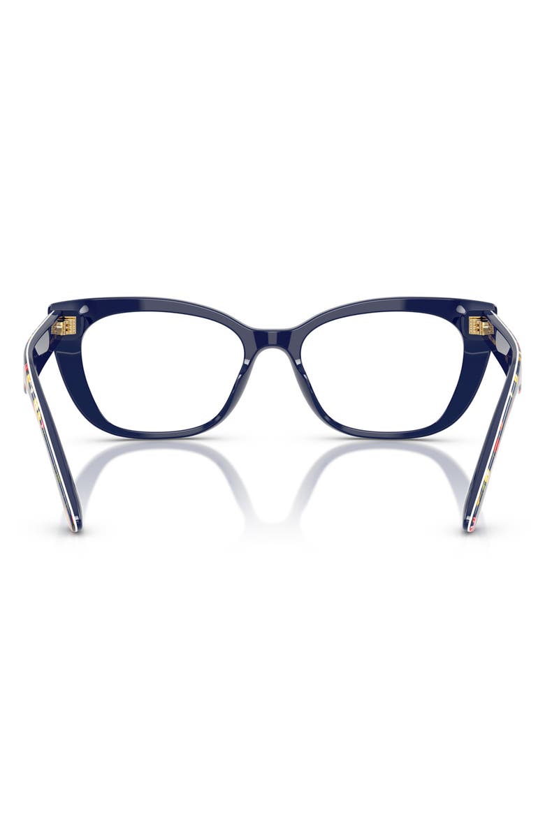 Dolce&Gabbana 49mm Cat Eye Optical Glasses, Alternate, color, Tulips / Demo Lens