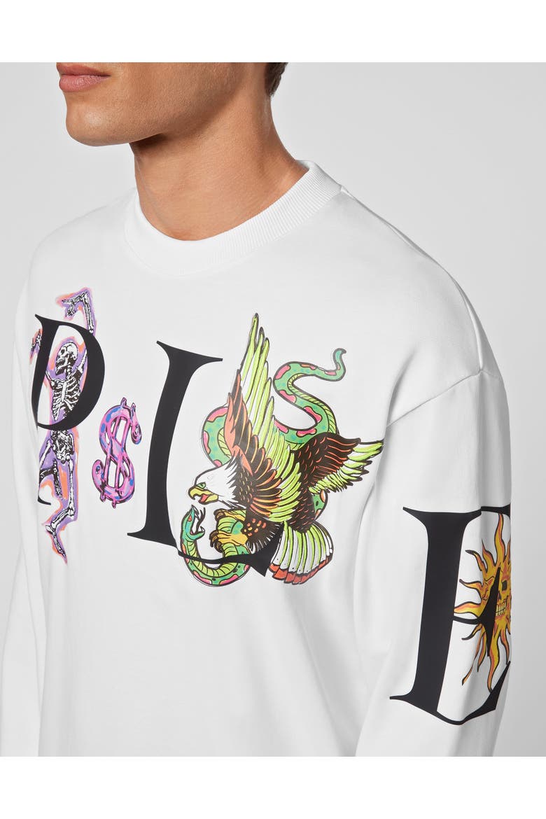 Sweatshirt Ls Tattoo Men, Alternate, color, white