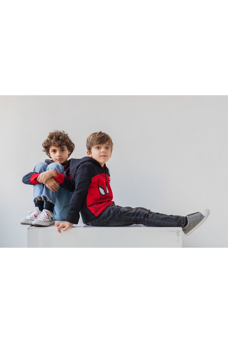Spider-Man Cosplay Fleece Zip-Up Hoodie, Alternate, color, Miles Morales Black